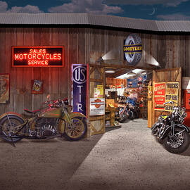 Outside the Motorcycle Shop by Mike McGlothlen