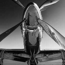 P-51 Mustang #1 - Black and White Fine Art Aviation Print by John Hamlon