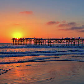 Pacific Beach Pier Sunset by Peter Tellone
