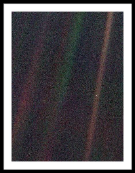 Pale Blue Dot in Vast Cosmos Framed Print
