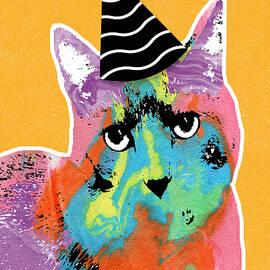 Party Cat- Art by Linda Woods by Linda Woods