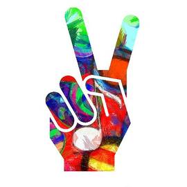Peace Hippy Paint Hand Sign by Edward Fielding