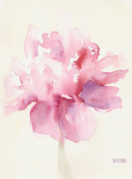 Pink Peony in Watercolor Wall Art