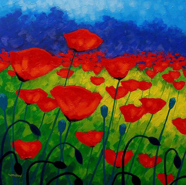 Vibrant Field of Red Poppies Wall Art