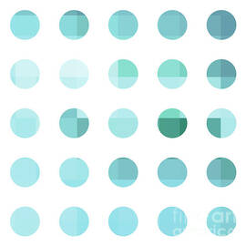 Rainbow Dots Aqua  by Pixel Chimp