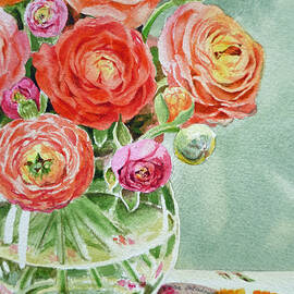 Ranunculus in the Glass Vase by Irina Sztukowski