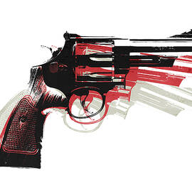 Revolver on White - right facing by Michael Tompsett