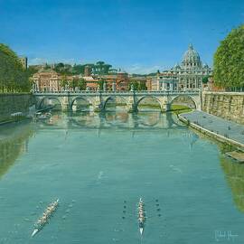 Rowing on the Tiber Rome by Richard Harpum