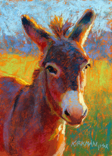 Vibrant Portrait of a Donkey Wall Art