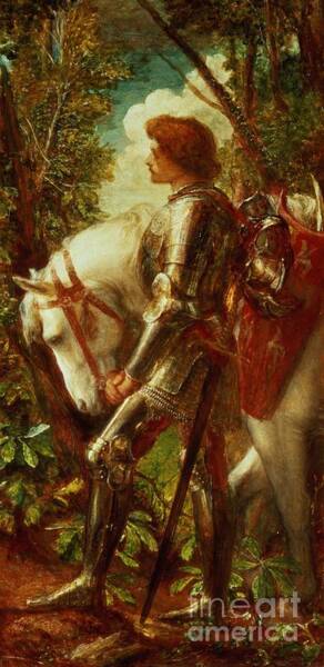 Knight and Horse in Forest Wall Art