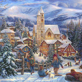 Sledding to Town by Chuck Pinson