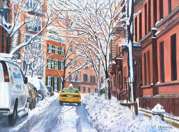 Snowy Day in West Village NYC Wall Art