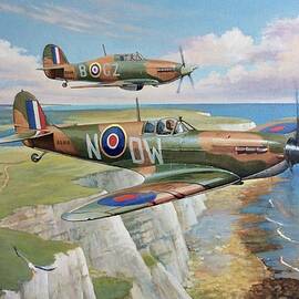 Spitfire and Hurricane 1940 by Mike Jeffries