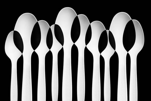 Elegant Arrangement of White Spoons Wall Art