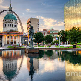 Downtown St. Louis City Reflections by Gregory Ballos