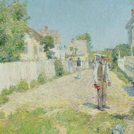 Street In Gloucester by Childe Hassam