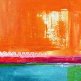 Summer Picnic- colorful abstract art by Linda Woods