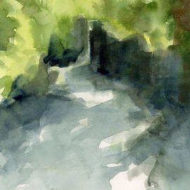 Sunlight and Foliage Conservatory Garden Central Park Watercolor Painting by Beverly Brown