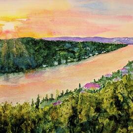 Sunset on Mount Bonnell by Carlin Blahnik CarlinArtWatercolor