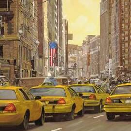 yellow taxi in NYC by Guido Borelli