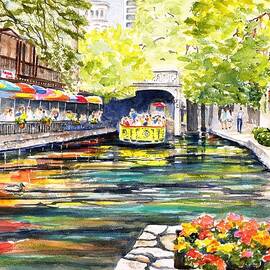 Texas San Antonio River Walk by Carlin Blahnik CarlinArtWatercolor