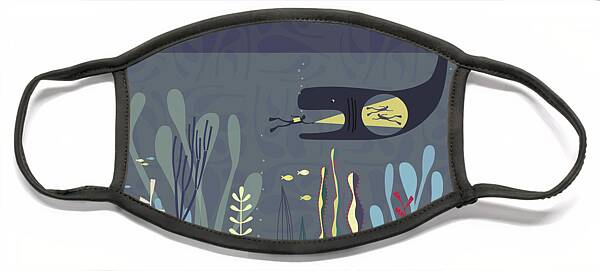 Whimsical Whale Aquarium Face Mask