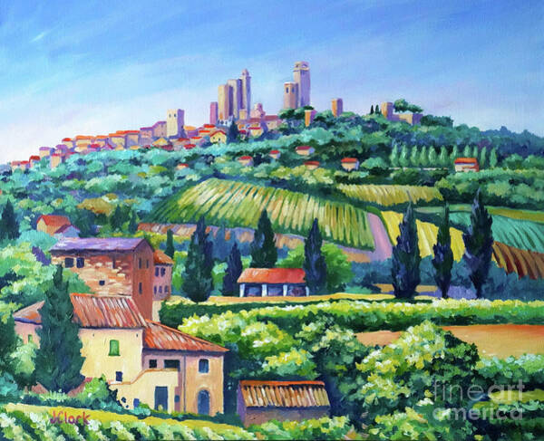 Hillside Village Landscape Wall Art