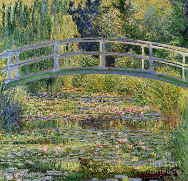 Japanese Bridge Over Water Lilies Wall Art
