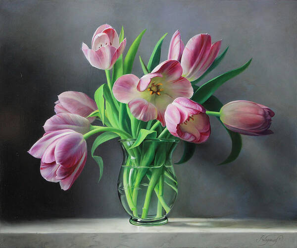 Vase of Pink Tulips Wall Art