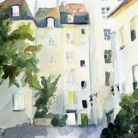Village Saint Paul Watercolor Painting of Paris by Beverly Brown