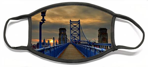 Sunset Over Iconic Bridge Face Mask