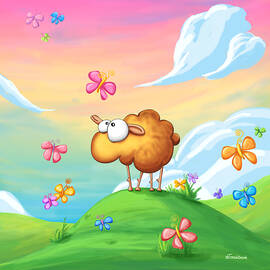 Wallo the sheep - pink by Tooshtoosh