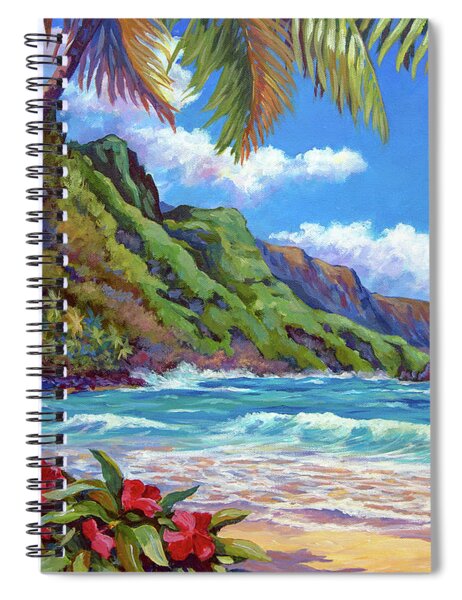 Tropical Paradise with Ocean Waves Spiral Notebook