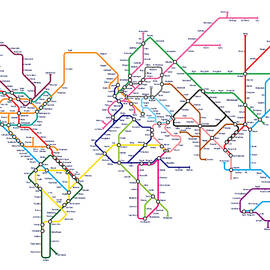 World Metro Map by Michael Tompsett