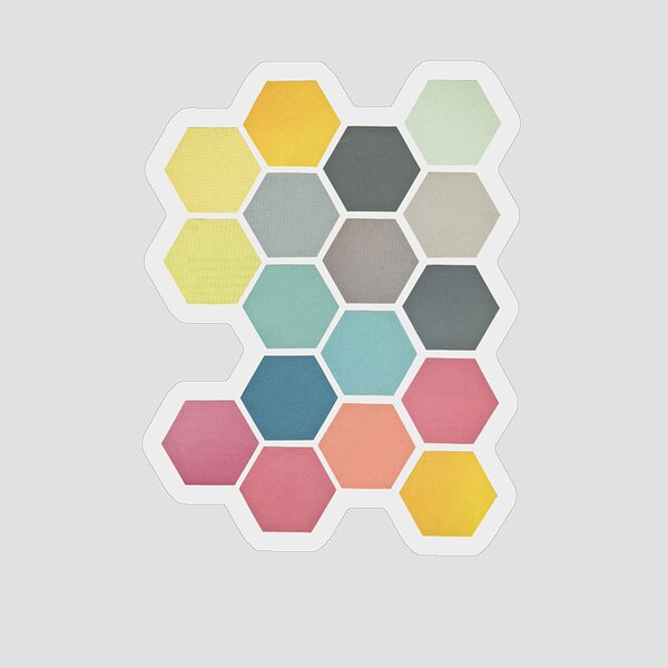 Colorful Hexagonal Pattern Arrangement Sticker