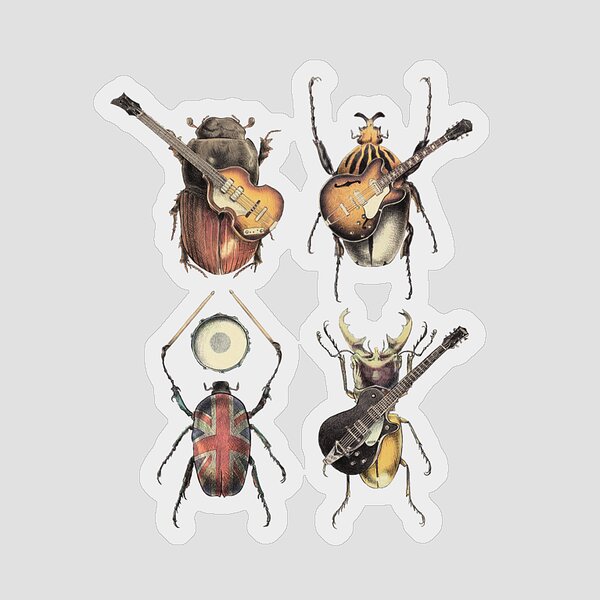 Beetles with Musical Instruments Sticker