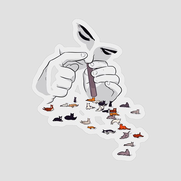 Playful Snorting of Cats Sticker